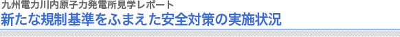 九州電力川内原子力発電所見学レポート
新たな規制基準をふまえた安全対策の実施状況
