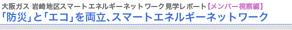 大阪ガス 岩崎地区スマートエネルギーネットワーク見学レポート【メンバー視察編】「防災」と「エコ」を両立、スマートエネルギーネットワーク

