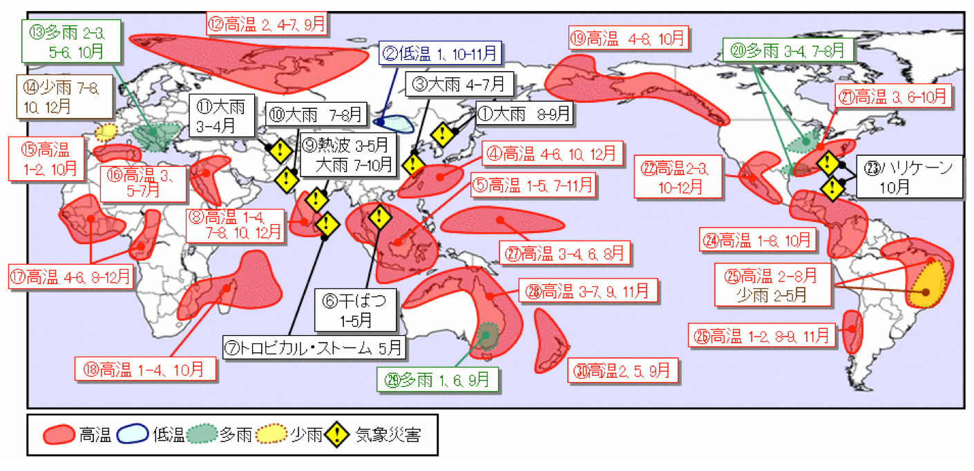 2016年の世界の異常気象　