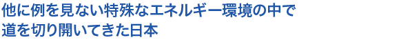 他に例を見ない特殊なエネルギー環境の中で道を切り開いてきた日本