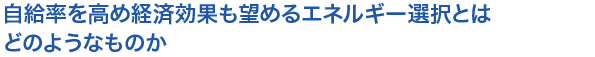 自給率を高め経済効果も望めるエネルギー選択とはどのようなものか
