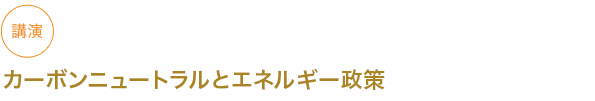 講演
カーボンニュートラルとエネルギー政策


