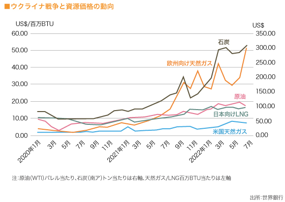 ウクライナ戦争と資源価格の動向

